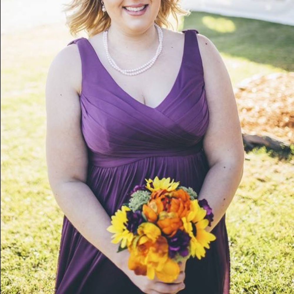 David’s Bridal Sz16 Plum Bridesmaid Dress #15933